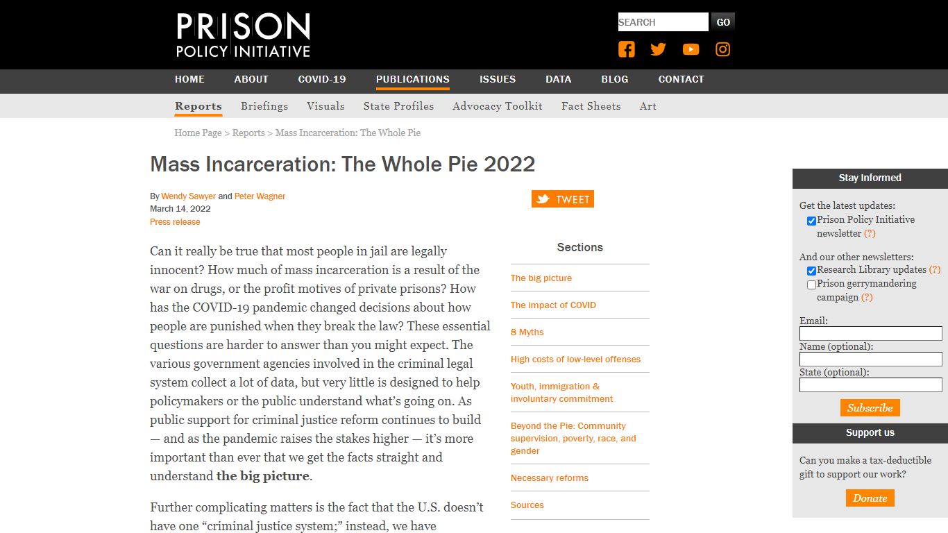 Mass Incarceration: The Whole Pie 2022 | Prison Policy Initiative